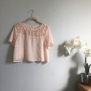 VTG ✨RHINESTONE✨ Embellished Boxy Crop Top XS